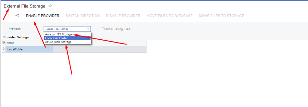 Document Management External Storage Types - Acumatica Cloud ERP