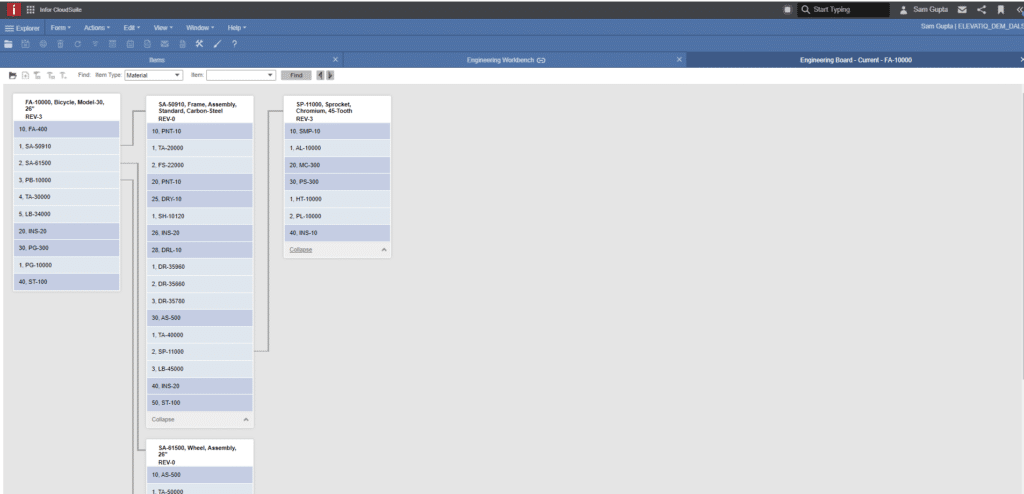 Visual BOM View - Infor CloudSuite Industrial (Syteline) ERP