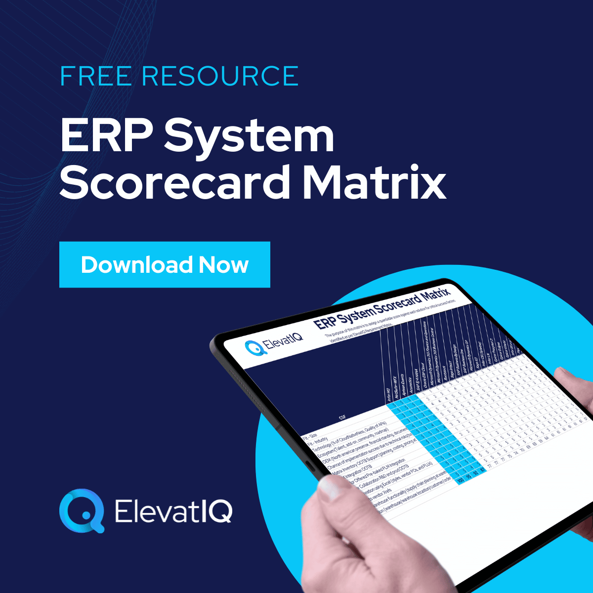 LinkedIn Post - ERP System Scorecard Matrix
