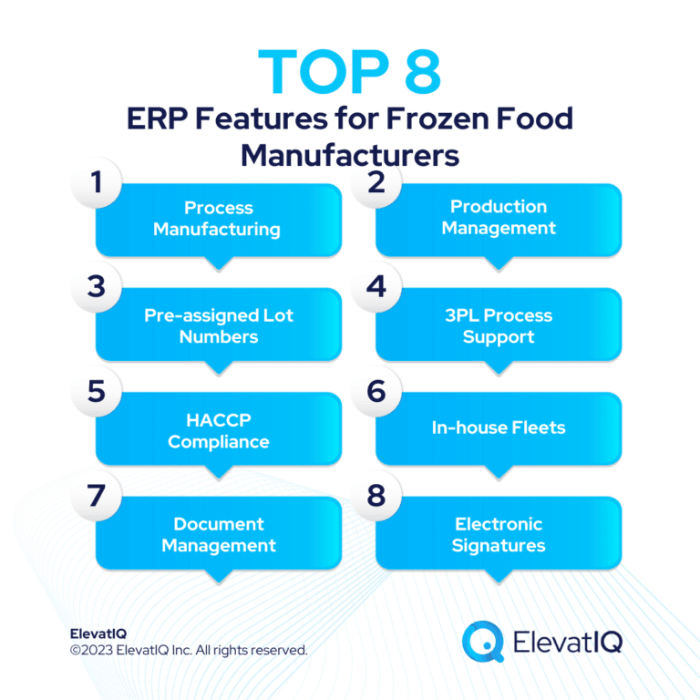 Top 8 ERP Features for Frozen Food Manufacturers
