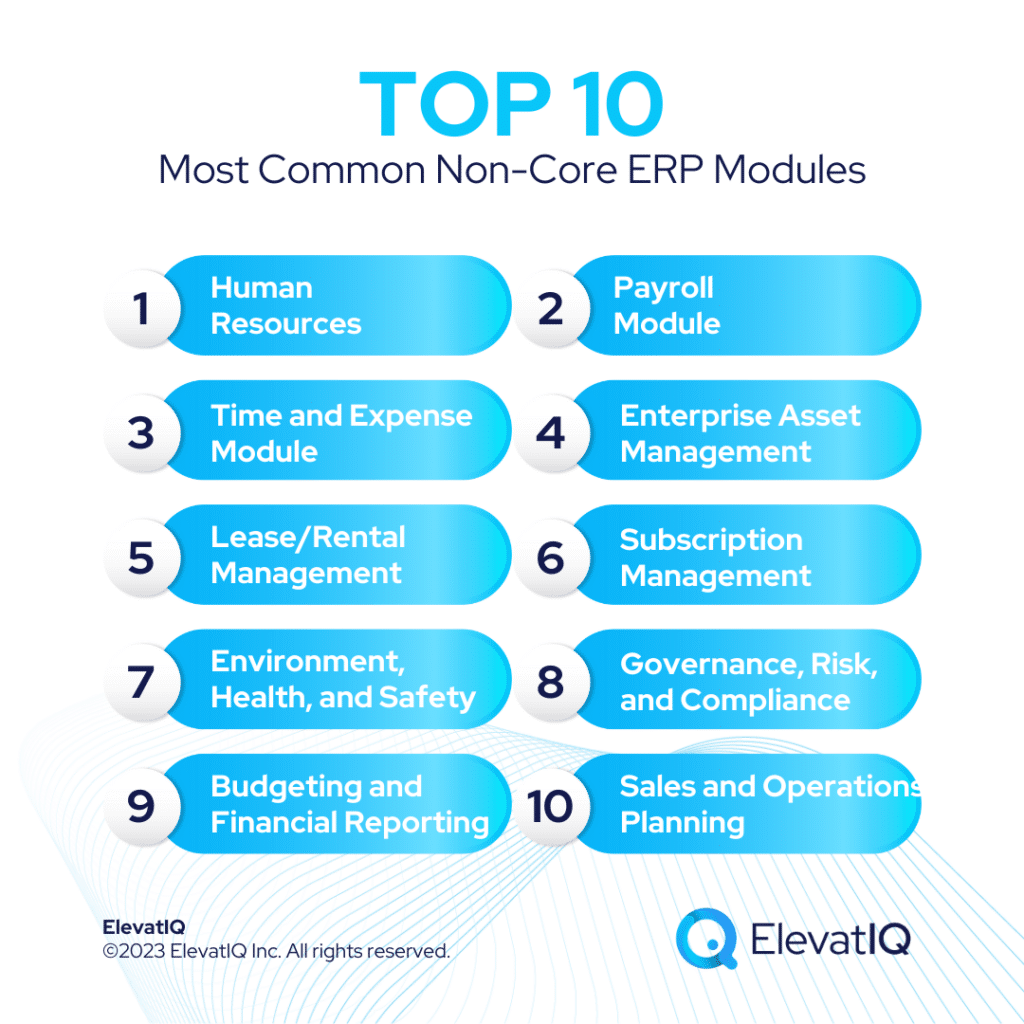 Top 10 Most Common Non-Core ERP Modules - List
