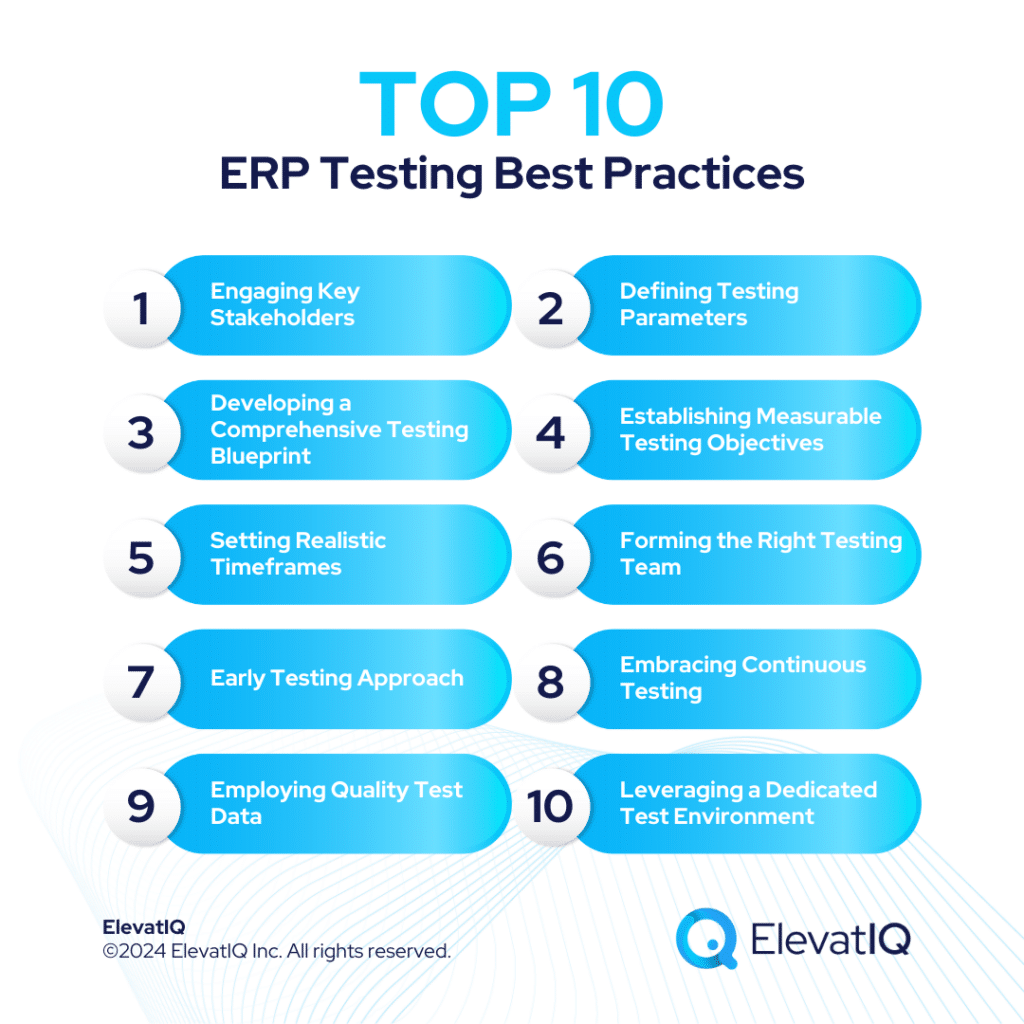 top 10 ERP Testing Best Practices