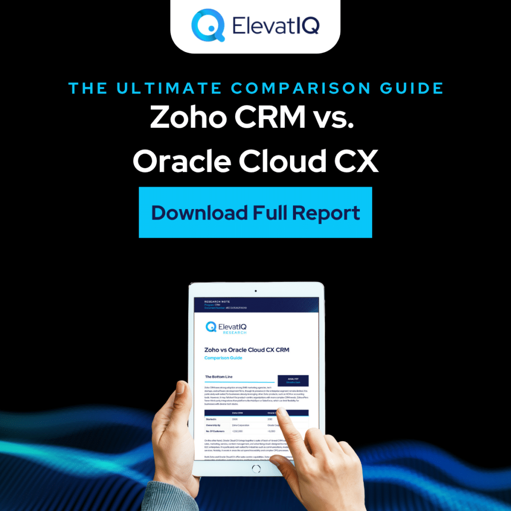 Zoho vs Oracle Cloud CX