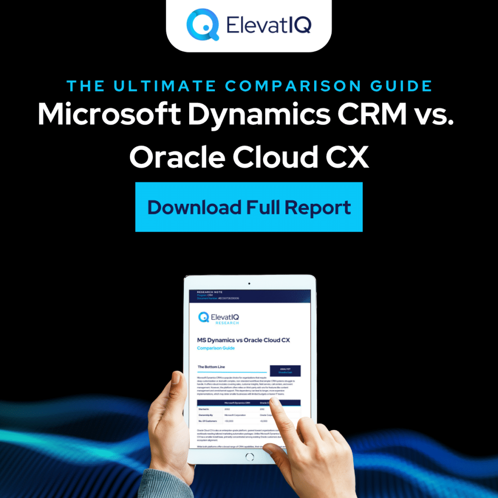 Microsoft Dynamics CRM vs Oracle Cloud CX