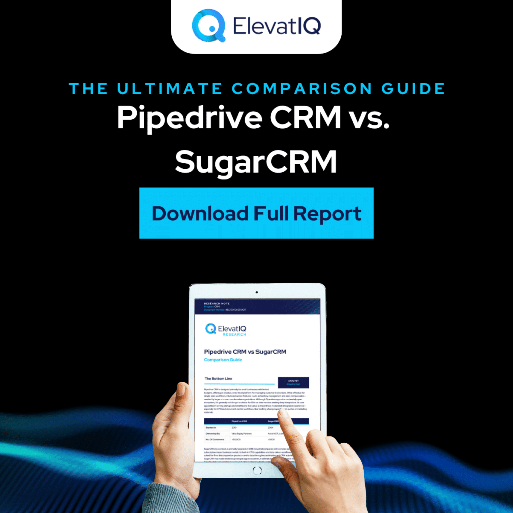 Pipedrive vs SugarCRM
